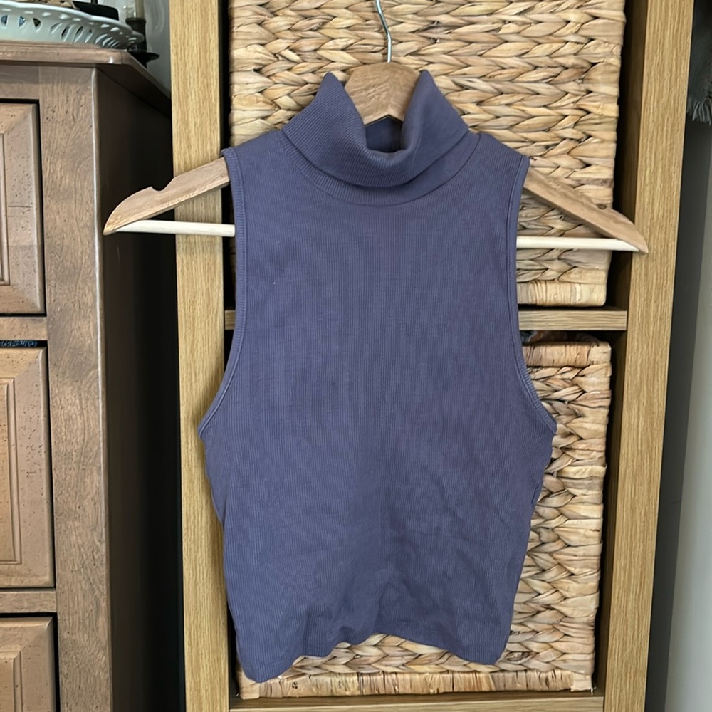Purple turtle neck tank top
